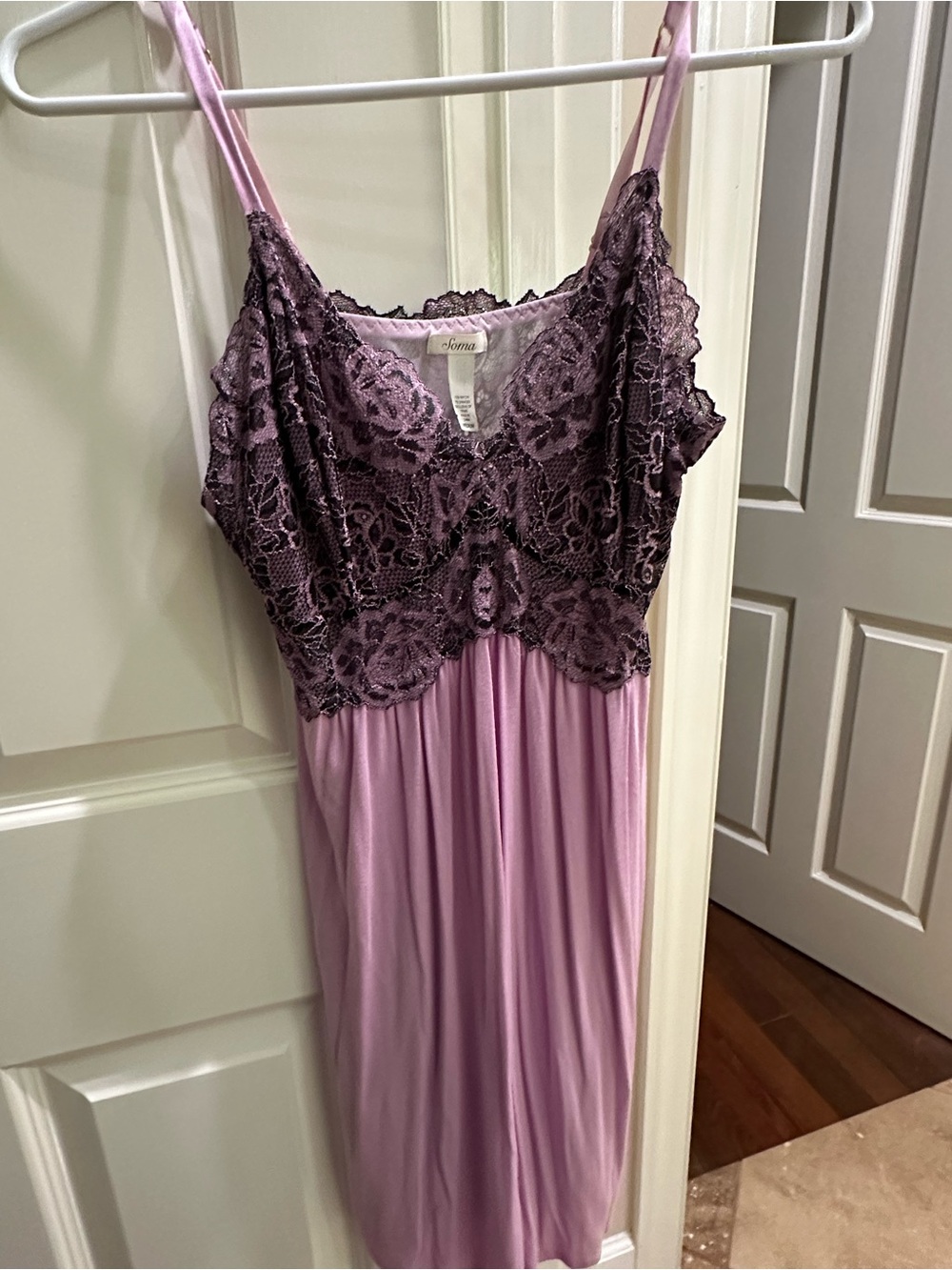 Soma Cool Nights Lace Trim Chemise Purple